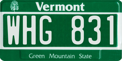 VT license plate WHG831