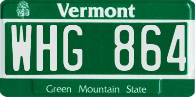 VT license plate WHG864