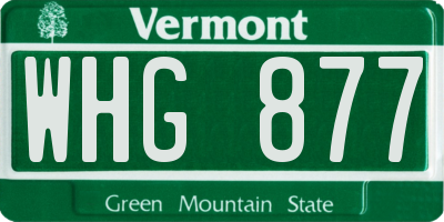 VT license plate WHG877