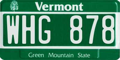 VT license plate WHG878