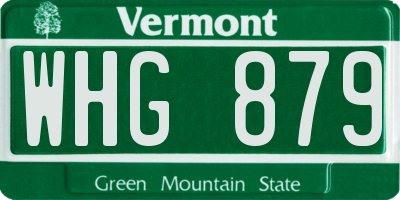 VT license plate WHG879