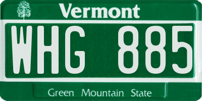 VT license plate WHG885