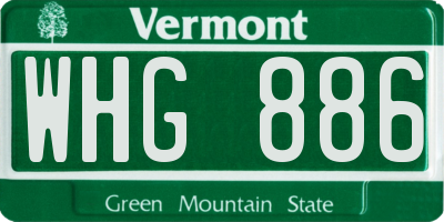 VT license plate WHG886