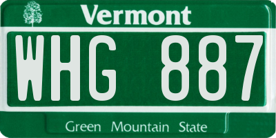VT license plate WHG887