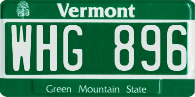 VT license plate WHG896