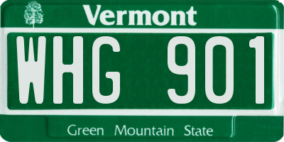 VT license plate WHG901