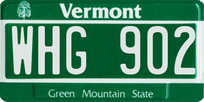 VT license plate WHG902