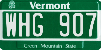 VT license plate WHG907