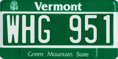 VT license plate WHG951