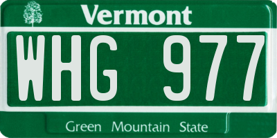 VT license plate WHG977