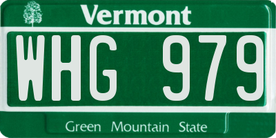 VT license plate WHG979