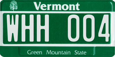 VT license plate WHH004