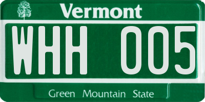 VT license plate WHH005