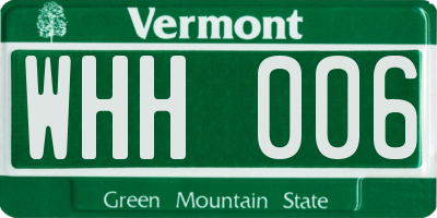 VT license plate WHH006