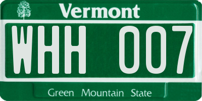 VT license plate WHH007