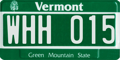 VT license plate WHH015
