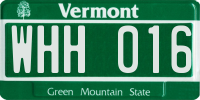 VT license plate WHH016