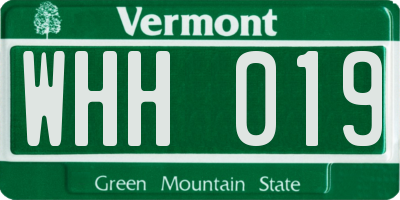 VT license plate WHH019