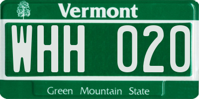 VT license plate WHH020
