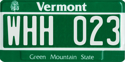 VT license plate WHH023