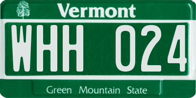 VT license plate WHH024