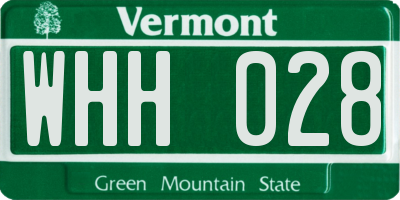 VT license plate WHH028