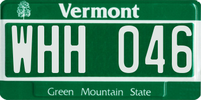VT license plate WHH046