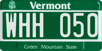 VT license plate WHH050
