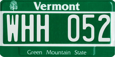 VT license plate WHH052