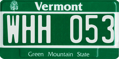 VT license plate WHH053