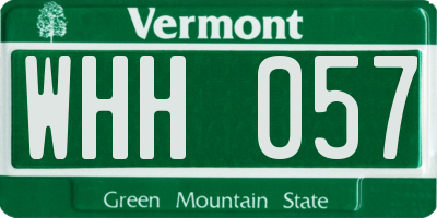 VT license plate WHH057