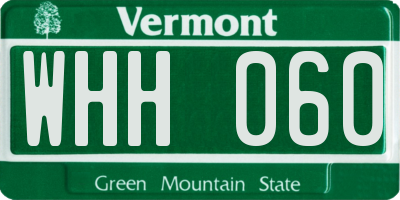 VT license plate WHH060