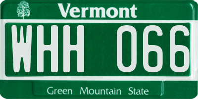 VT license plate WHH066