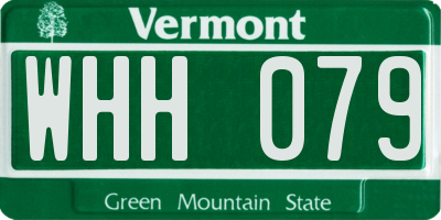 VT license plate WHH079
