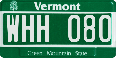 VT license plate WHH080