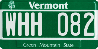 VT license plate WHH082
