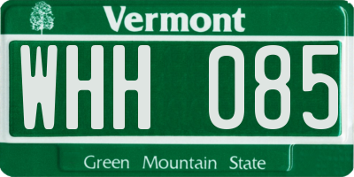 VT license plate WHH085