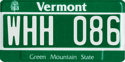 VT license plate WHH086