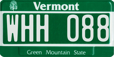 VT license plate WHH088