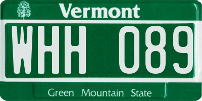 VT license plate WHH089