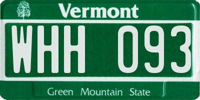 VT license plate WHH093