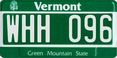VT license plate WHH096