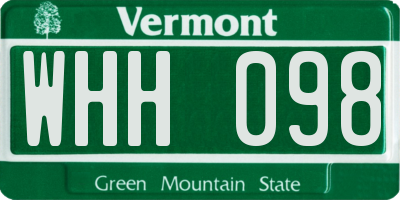VT license plate WHH098