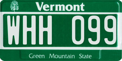 VT license plate WHH099