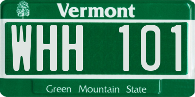 VT license plate WHH101