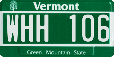 VT license plate WHH106