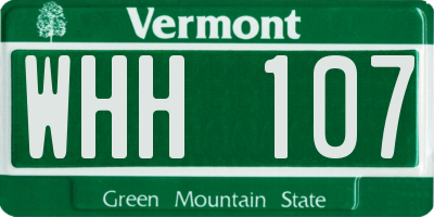 VT license plate WHH107