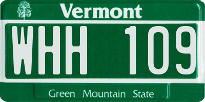 VT license plate WHH109