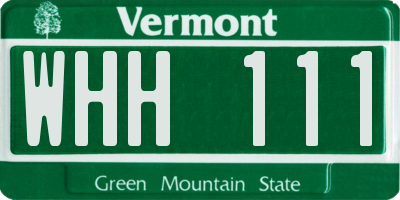 VT license plate WHH111