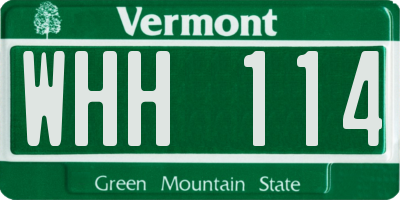 VT license plate WHH114